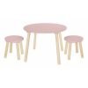 Ξύλινο τραπεζάκι με δύο σκαμπό ροζ