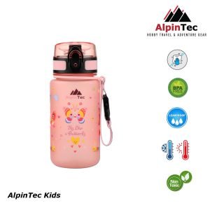 AlpinTec παγούρι ροζ πεταλούδες 350 ml