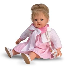 Κούκλα που κλαίει "Susy Pink dress με ρίγες"