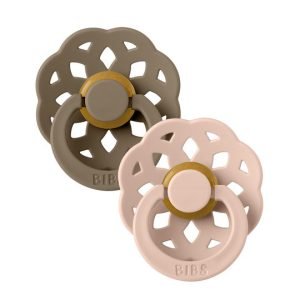 BIBS ΠΙΠΙΛΕΣ BOHEME ROUND LATEX 2 PACK- WOODCHUCK / BLUSH No2