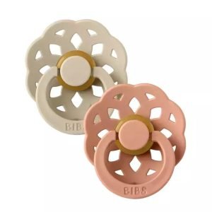 BIBS ΠΙΠΙΛΕΣ BOHEME ROUND LATEX 2 PACK- VANILLA / PEACH No2