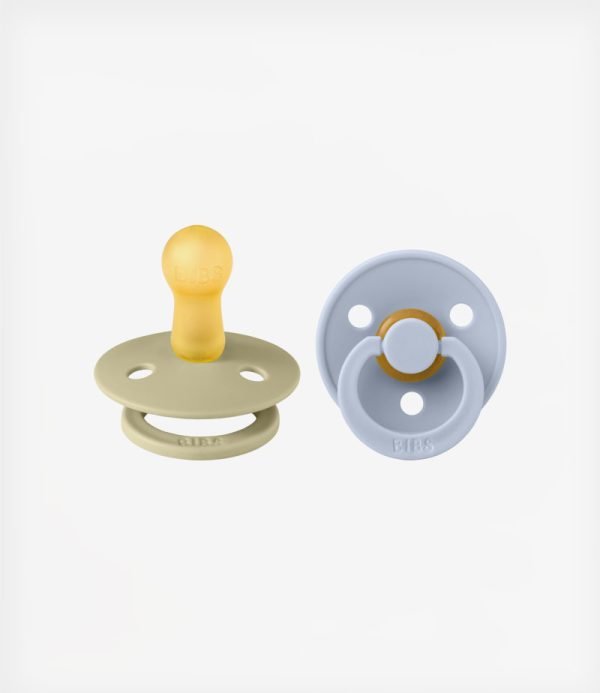 BIBS ΠΙΠΙΛΕΣ COLOUR ROUND-2 PACK- KHAKI / DUSTY BLUE No1