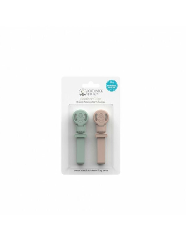 Matchstick Monkey Κλιπ Πιπίλας Mint Green/Dusty Pink