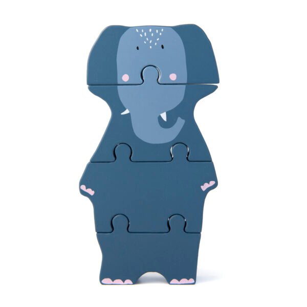 Trixie. Ξύλινο παζλ με 4 κομμάτια. Mrs. Elephant.