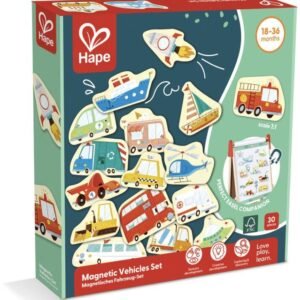 Hape Early Explorer Ξύλινο Magnetic Vehicles Set (E2008A)