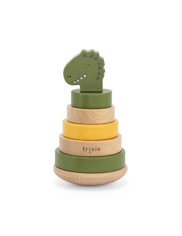 WOODEN STACKING TOY - MR. DINO