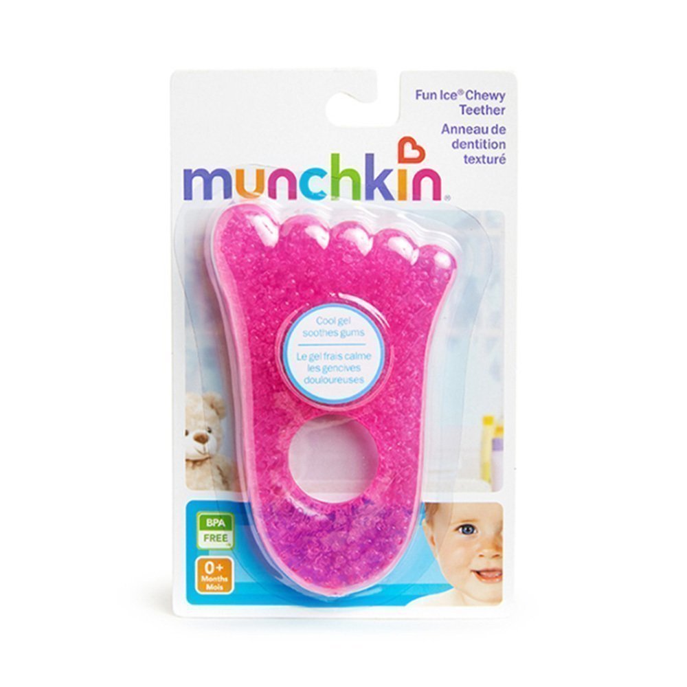 MUNCHKIN Fun Ice Chewy Teether, Μασητικό Οδοντοφυΐας ροζ πατούσα