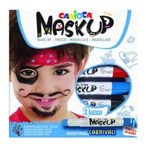 Βαφές Προσώπου 3τεμ Carioca Maskup (Κόκκινο-Μπλε-Μαύρο)