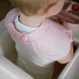 Alternative view of BabyOno: Σαλιάρα σιλικόνης 6m+ με θήκη περισυλλογής τροφίμων-PINK