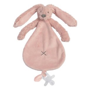 Happy horse Πανάκι παρηγοριάς κουνέλι 25εκ. με θέση για πιπίλα - Richie Old Pink