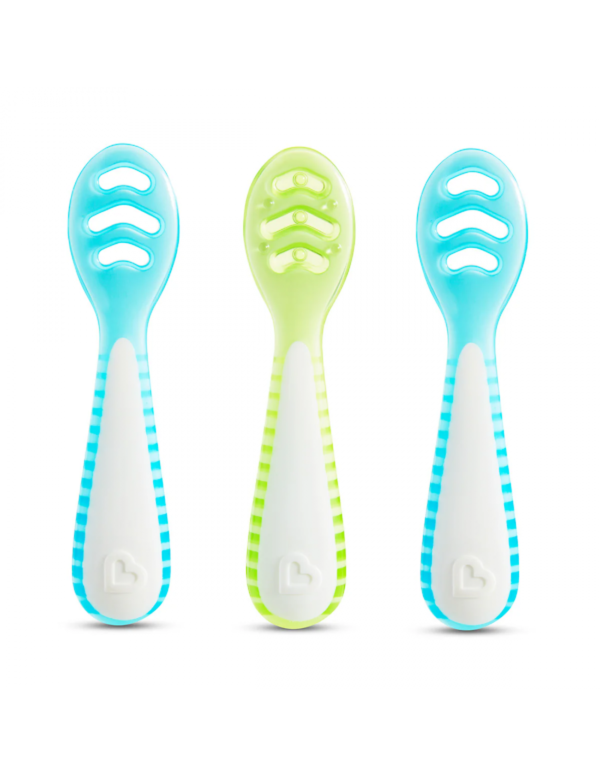 3PK GENTLE DIP SELF-FEEDING SPOON (BLUE-GRN)