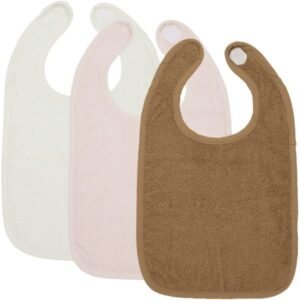 Meyco – Σετ 3 Βαμβακερές Σαλιάρες Offwhite/Soft Pink/Toffee
