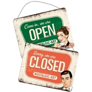 Nostalgic Μεταλλικός πίνακας 15x20 εκ. Nostalgic-Art Open/Closed Sign