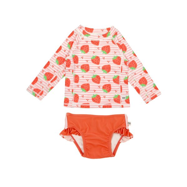 Zoocchini Σετ UV Μαγιώ και Μπλούζα Strawberry