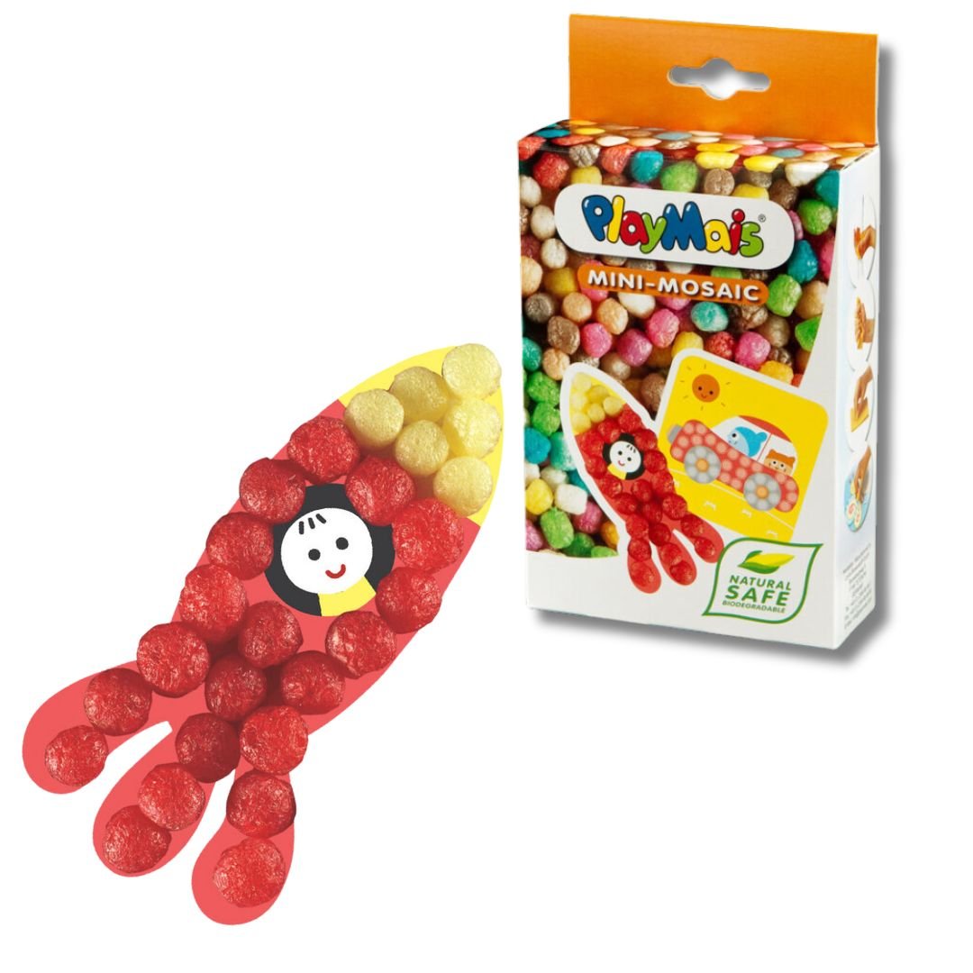 Playmais: Mini Κατασκευές με κάρτες και σφουγγαράκια από άμυλο καλαμποκιού 2τεμ. - Πύραυλος