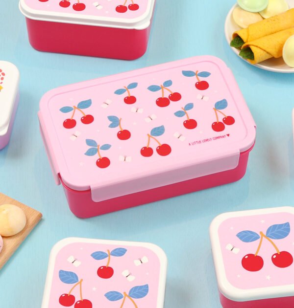 A little lovely company: Δοχείο φαγητού Bento με χωρίσματα- 1,2 L- Cherries