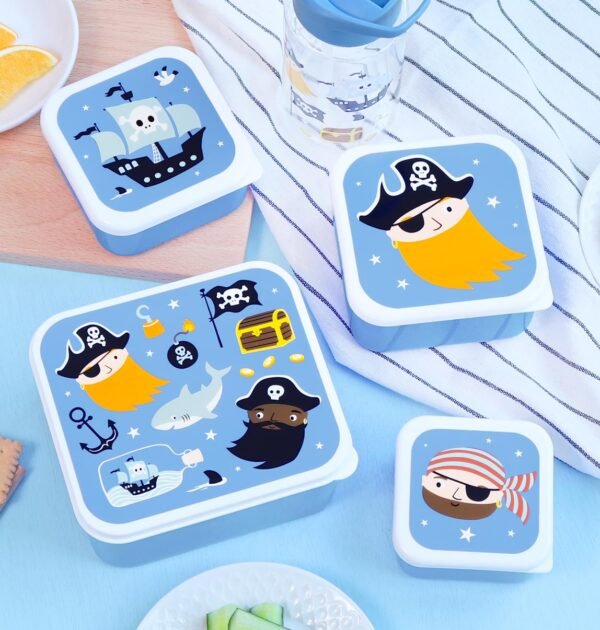 A little lovely company: Σετ 4 δοχεία φαγητού Lunch & Snack Box -Pirates