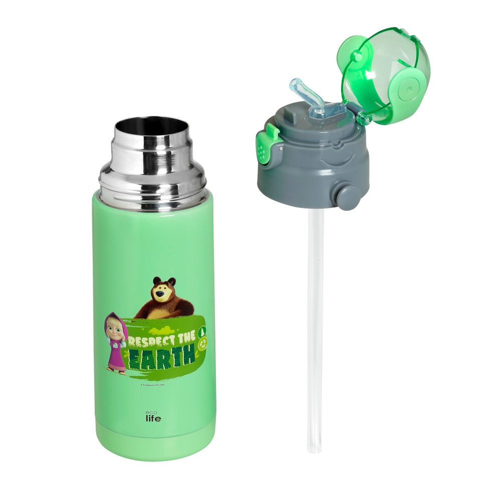 Kids Thermos 'Masha -Respect Earth' 400ML (mint) - Image 3