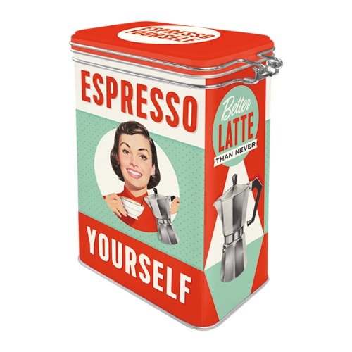 Nostalgic Μεταλλικό κουτί καπάκι με κλιπ Say it 50s Espresso Yourself - Image 2