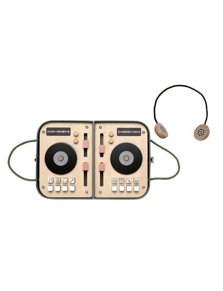 Jabadabado: Βαλιτσάκι με ξύλινη κονσόλα DJ και ακουστικά