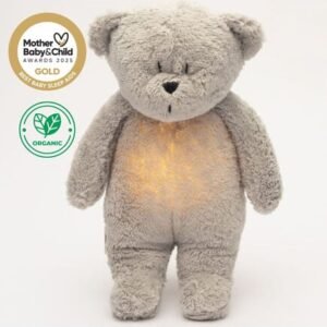 MOONIE 2.0: Επαναφορτιζόμενο βοήθημα ύπνου με ηχογράφηση & αισθητήρα κλάματος – Οργανικό βαμβάκι Gray