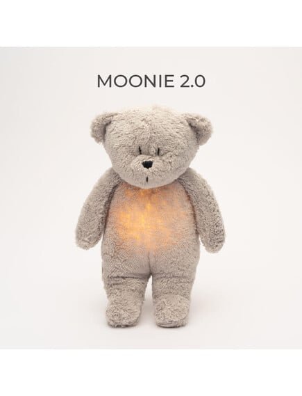 MOONIE 2.0: Επαναφορτιζόμενο βοήθημα ύπνου με ηχογράφηση & αισθητήρα κλάματος – Οργανικό βαμβάκι Gray - Image 2
