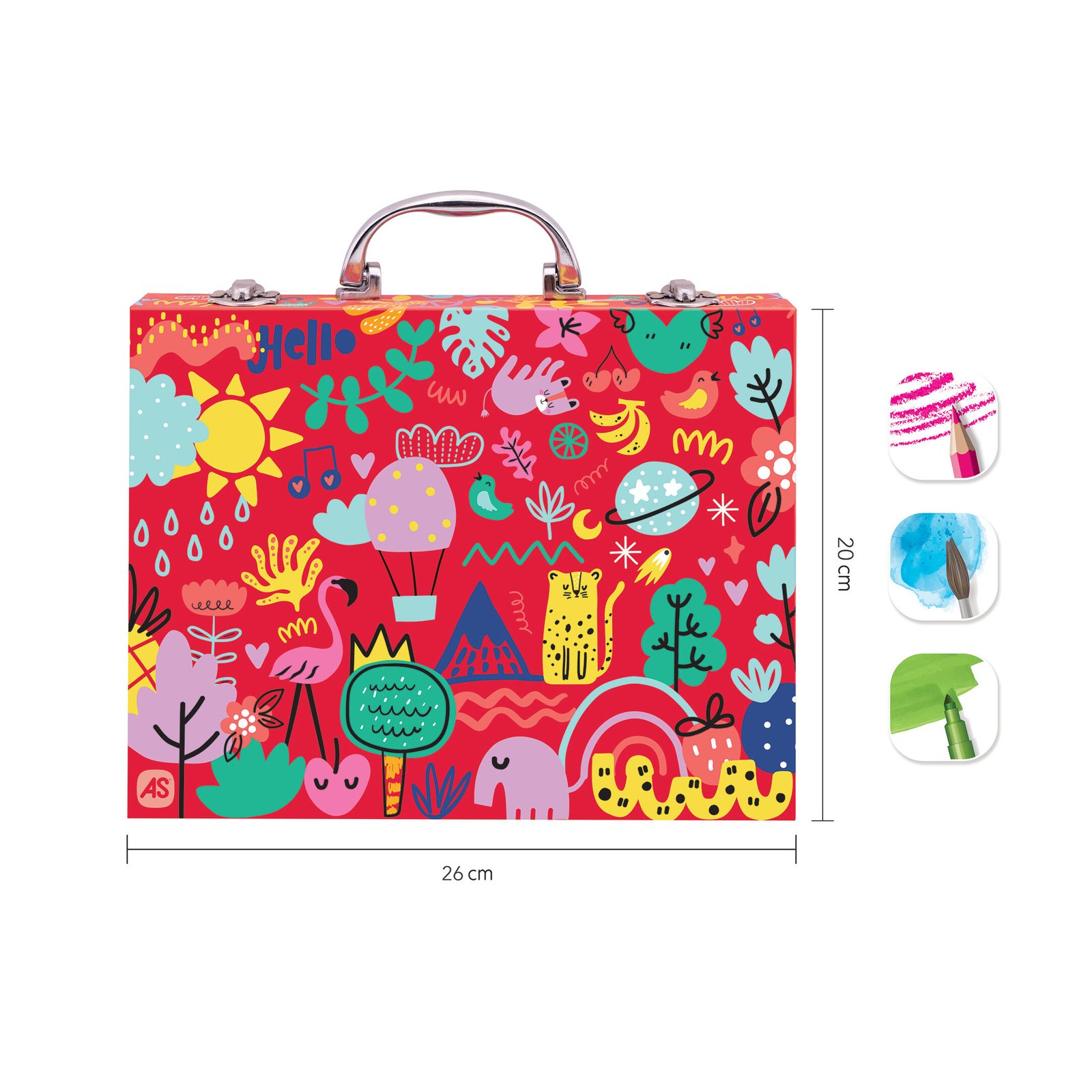 HappiHobbi Κασετίνα Ζωγραφικής Ξύλινη Deluxe My World Με 50 Αξεσουάρ Για 3+ Χρονών - Image 4