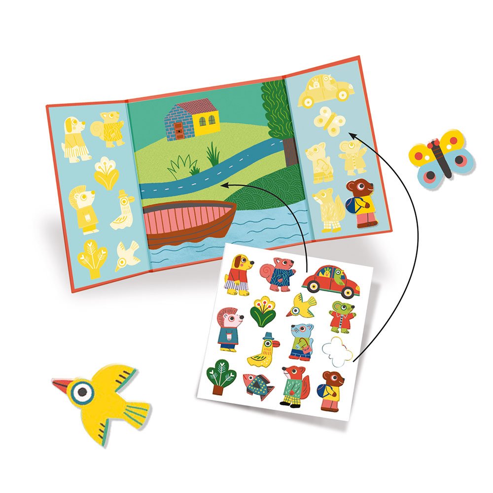 Djeco τρίπτυχο με αυτοκόλλητα επανατοποθετούμενα Ζωάκια - Image 2