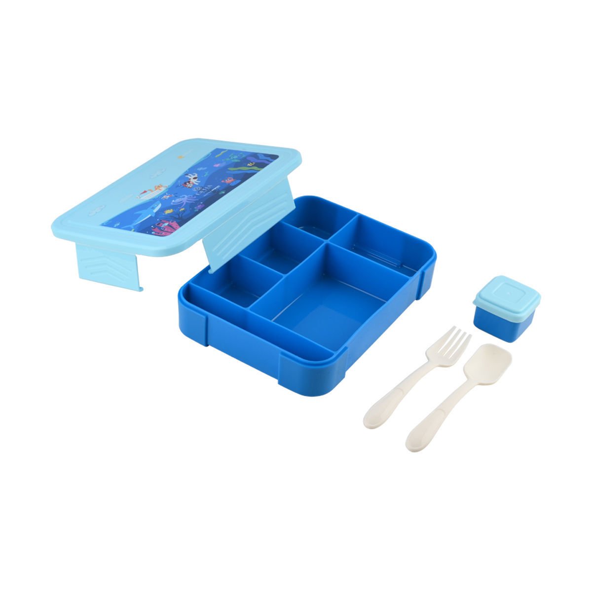 ΠΑΙΔΙΚΟ ΦΑΓΗΤΟΔΟΧΕΙΟ SAVE THE AEGEAN 1330ml ΜΕ 5 ΘΗΚΕΣ OCEAN PLAY - Image 3