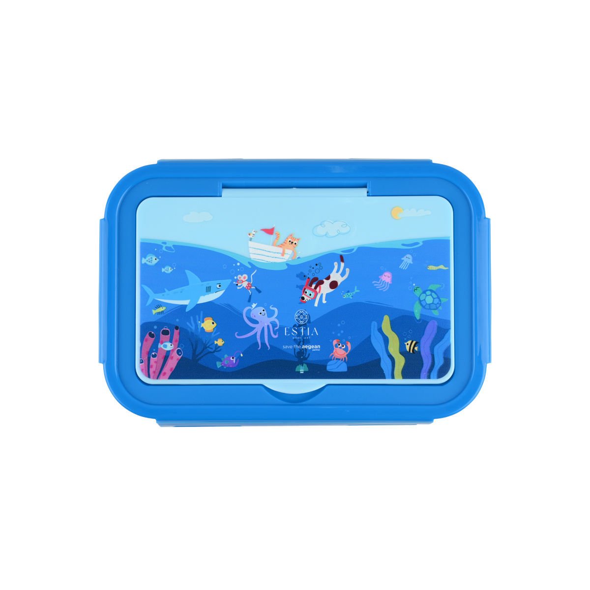 ΠΑΙΔΙΚΟ ΦΑΓΗΤΟΔΟΧΕΙΟ SAVE THE AEGEAN 1400ml ΜΕ 3 ΘΗΚΕΣ OCEAN PLAY - Image 2