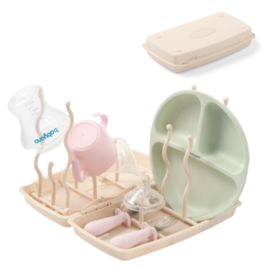 BabyOno: Πτυσσόμενος στεγνωτήρας/ Βάση στράγγισης για τα σκεύη του μωρού- Μπεζ