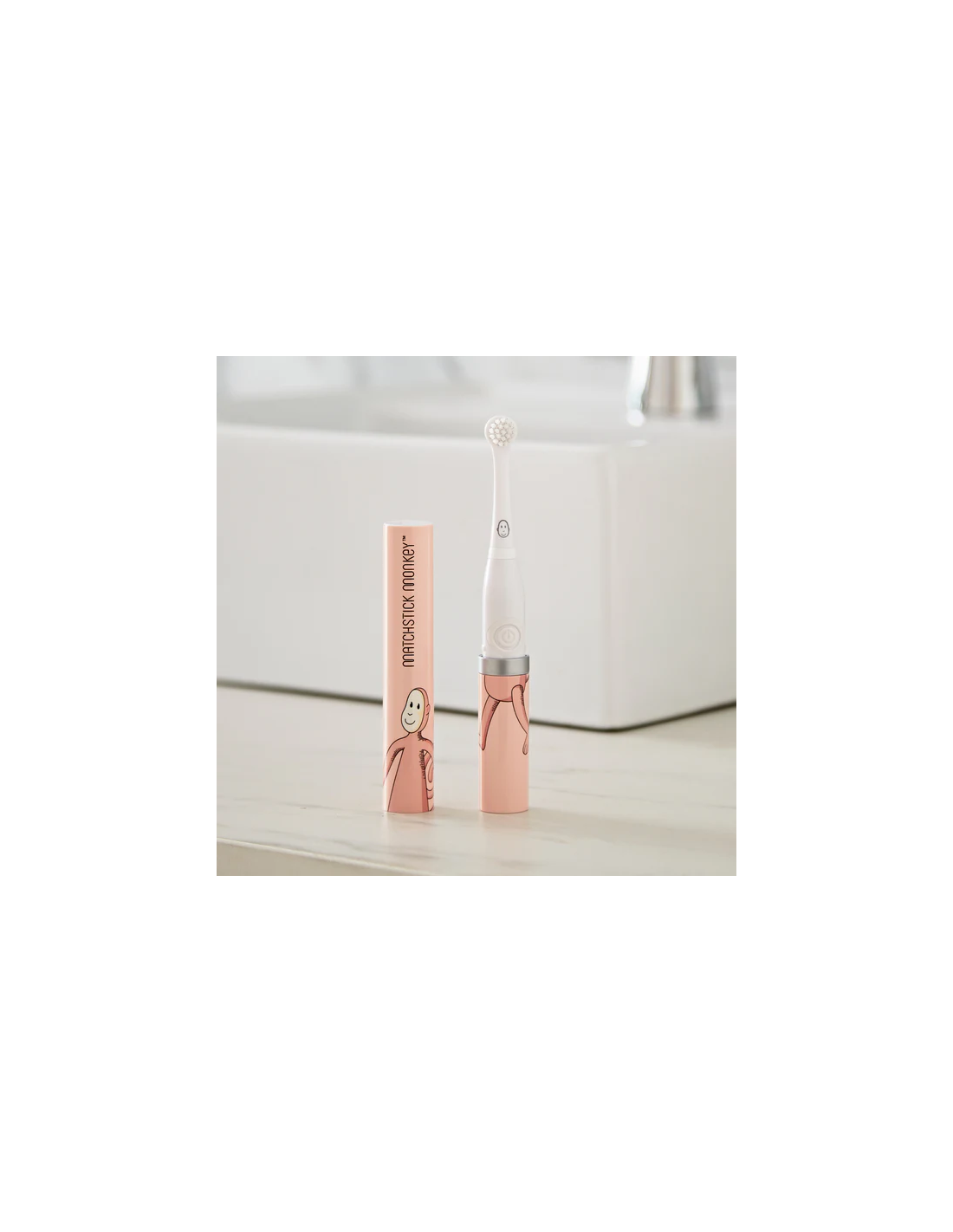 MATCHSTICK MONKEY BABY ELECTRIC SONIC TOOTHBRUSH - MONKEY PINK - Image 2