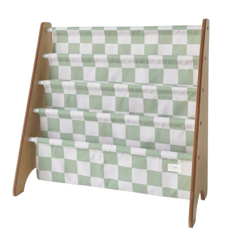 3Sprouts Βιβλιοθήκη από ανακυκλωμένο ύφασμα, Checkerboard green