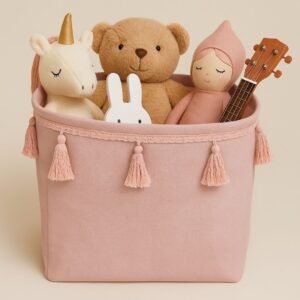 Jabadabado: Υφασμάτινο καλάθι αποθήκευσης τετράγωνο Ροζ