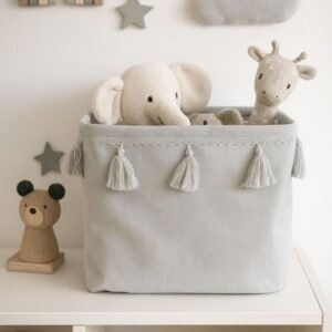 Jabadabado: Υφασμάτινο καλάθι αποθήκευσης τετράγωνο Γκρι