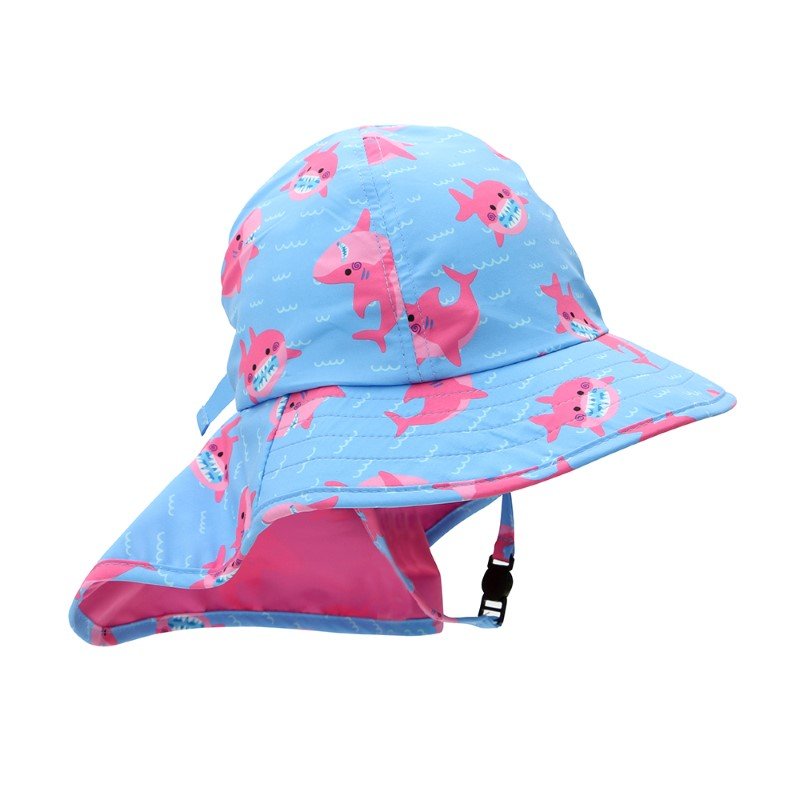 Zoocchini Cape Sunhat UPF50 Pink Shark - 2-4y