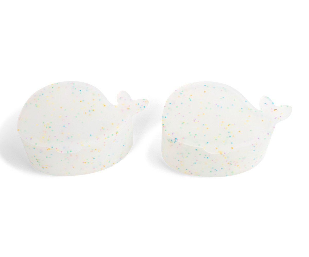 Filibabba Set of 2 Silicone Mini Snackboxes – Christian the Whale – Confetti