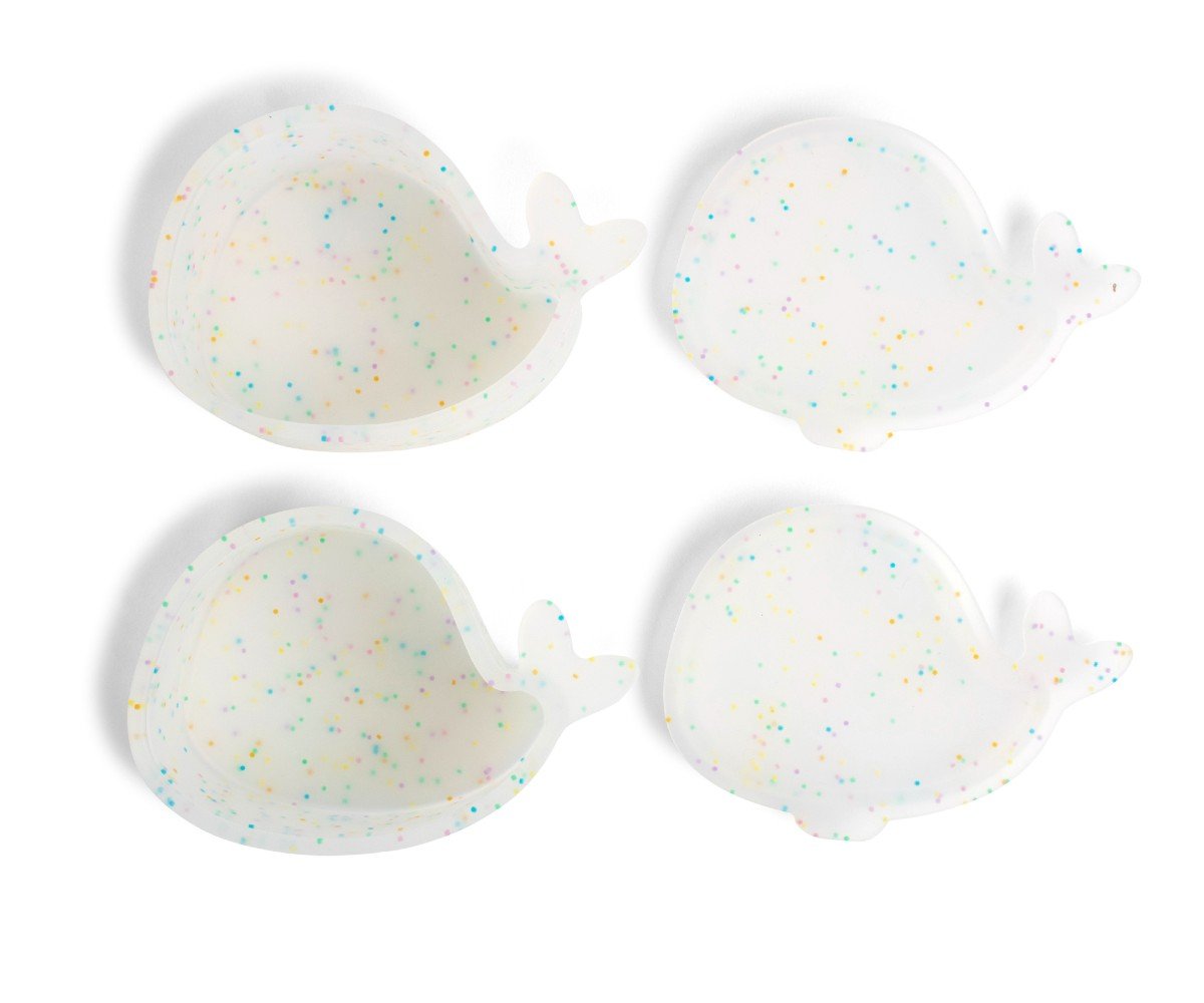 Filibabba Set of 2 Silicone Mini Snackboxes – Christian the Whale – Confetti - Image 2