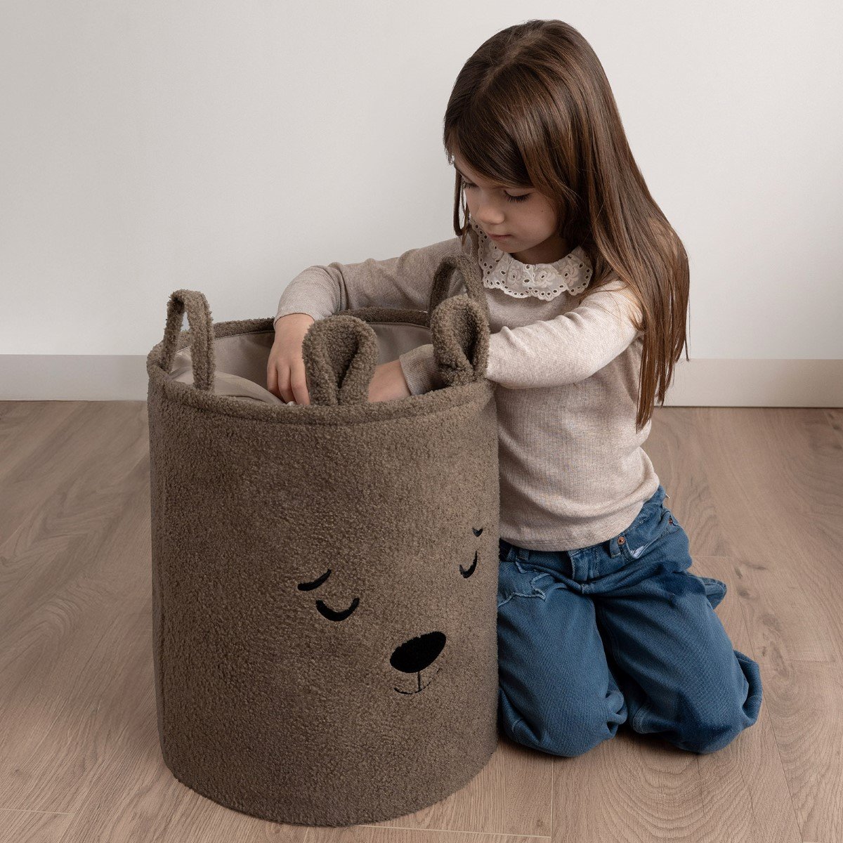 Sipo Πολυχρηστικό Καλάθι Premium Μπουκλέ Καφέ Αρκουδάκι 43L - Image 2