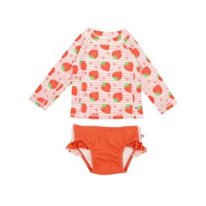 Zoocchini Σετ UV Μαγιώ και Μπλούζα Strawberry 12-24m