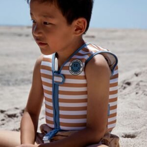 Alternative view of Swim Essentials: Σωσίβιο γιλέκο κολύμβησης με ιμάντα ασφαλείας για παιδιά 3-6 ετών "Brown White Striped"