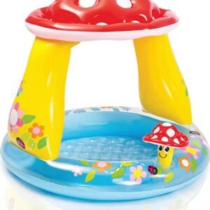 Intex Mushroom Baby Pool (57114NP) - Πισίνα Μανιταρόσπιτο Με Ηλιοπροστασία - Μαλακή Βάση 102x89εκ. - 1-3Χρ.