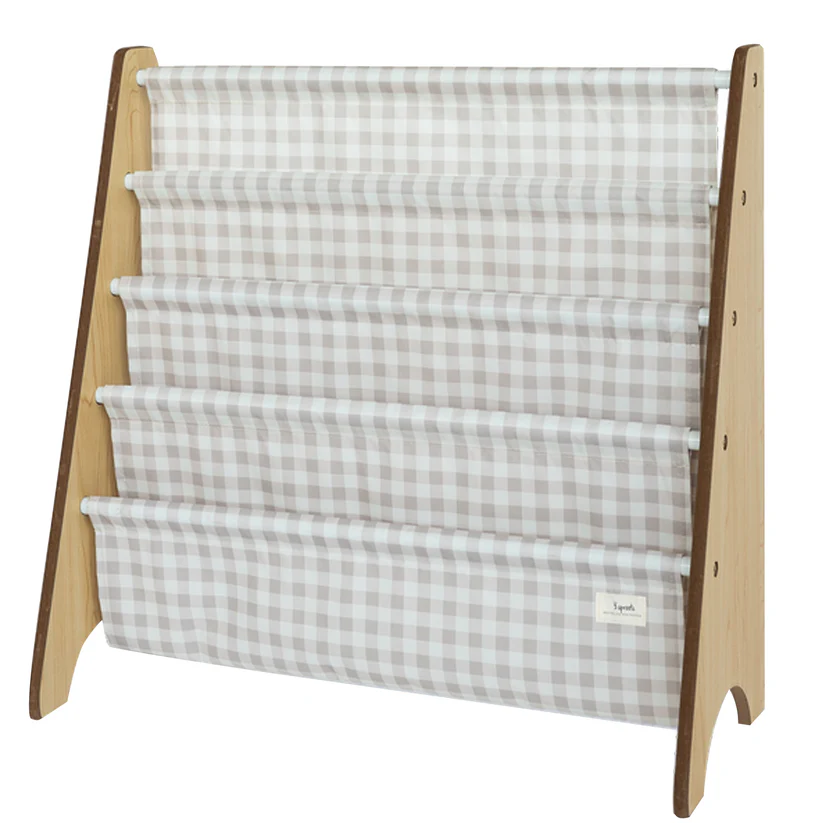 3Sprouts Βιβλιοθήκη από ανακυκλωμένο ύφασμα,Gingham Beige
