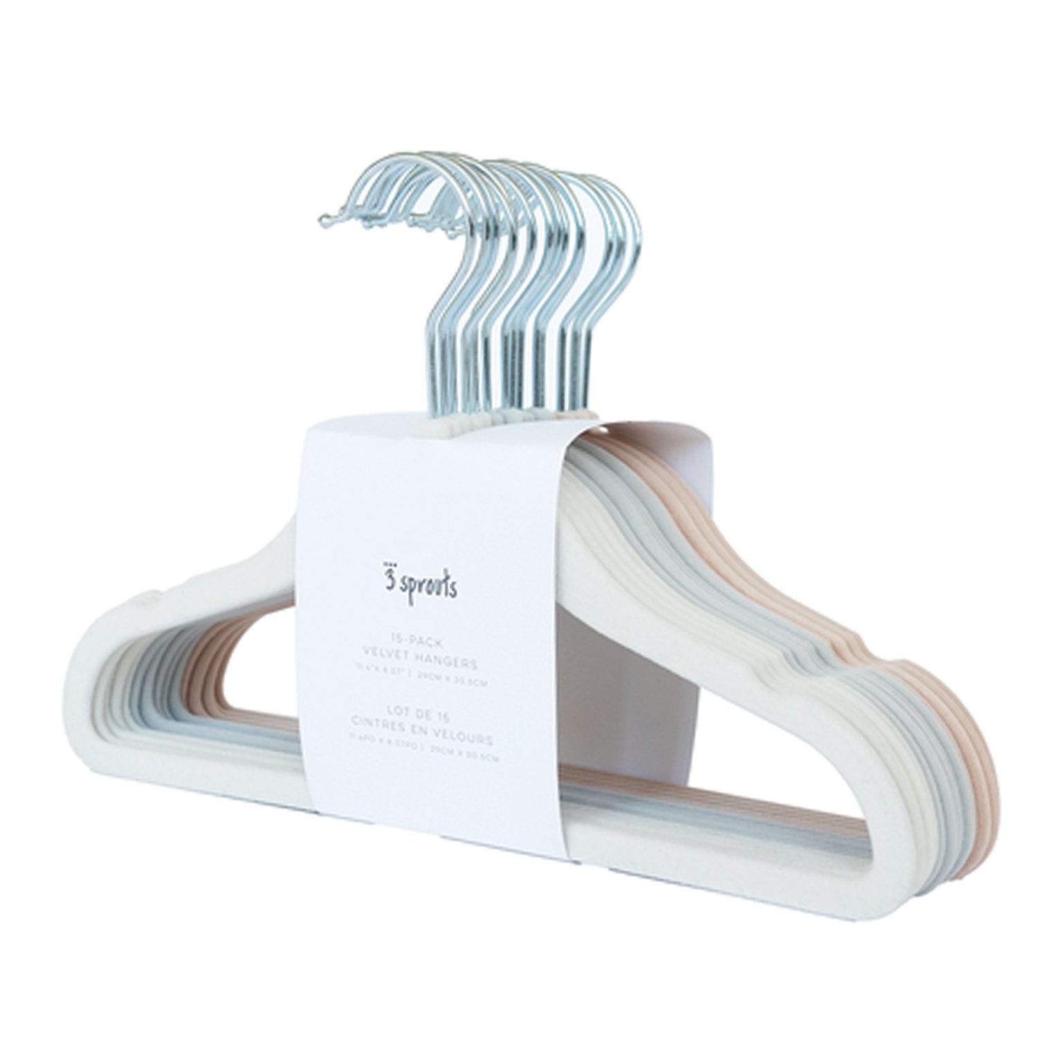 3Sprouts Παιδικές κρεμάστρες Αντιολισθητικές Cream/Gray/Hazelnut (σετ 15 τμχ)