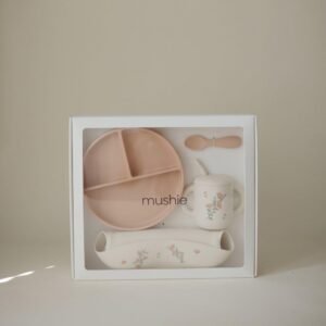 Σετ Δώρου 4 Τεμαχίων Φαγητού Pink Flowers – Mushie