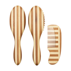 Alternative view of Meyco Βρεφικό Σετ Περιποίησης Μαλλιών Bamboo Stripe Natural/Walnut (3 τεμ.)