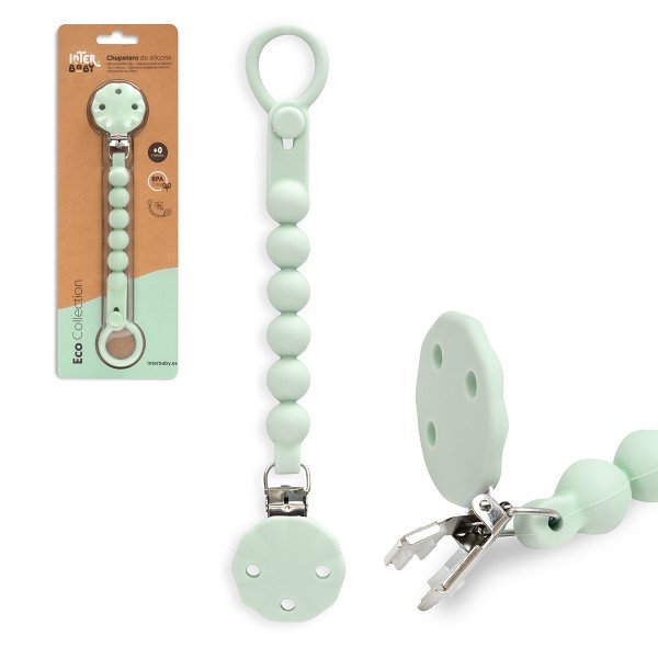 Interbaby Αλυσίδα Στήριξης Πιπίλας Σιλικόνης Olive Green