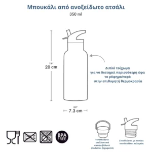 Alternative view of A Little Lovely Company: Μπουκάλι με διπλό τοίχωμα από ανοξείδωτο ατσάλι 350ml - Princesses