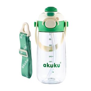 Akuku – Παγούρι Tritan Nερού 480 ml Mε Kαλαμάκι Πράσινο