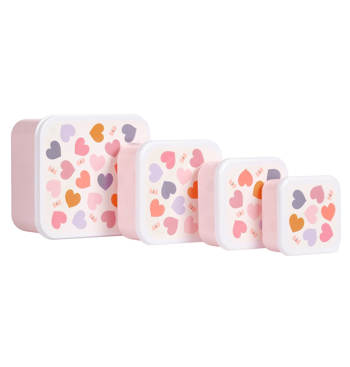 A little lovely company: Σετ 4 δοχεία φαγητού Lunch & Snack Box -Hearts - Image 4